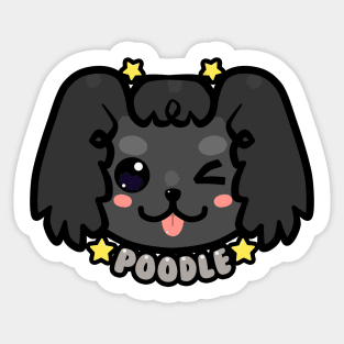 KAWAII Chibi Poodle Dog Face Sticker